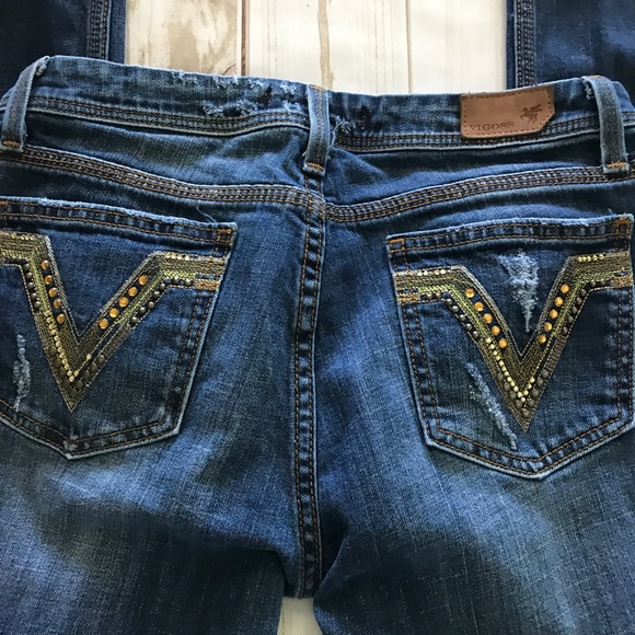 (Sold) Vigoss Denim Distressed Jeans,  Juniors 7 - Picture 6 of 8